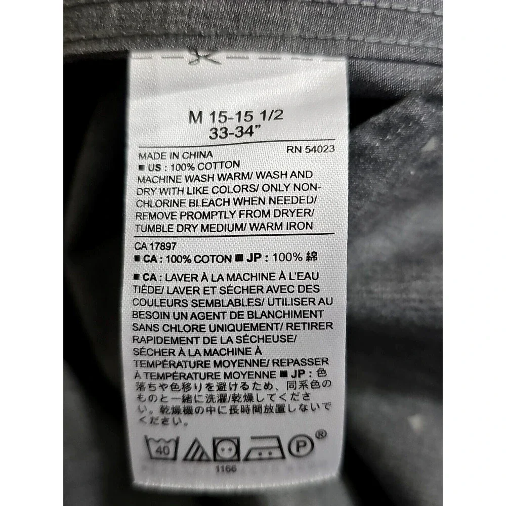Banana Republic ~Men's Size M~Gray/Dots Non Iron Slim Fit Button-Up Shirt Cotton